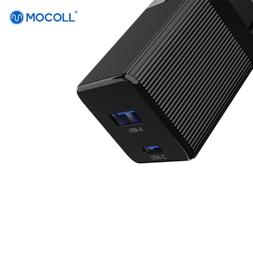 Сетевое зарядное устройство MOCOLL 30W Fast Charge Type-C/Type-A Black