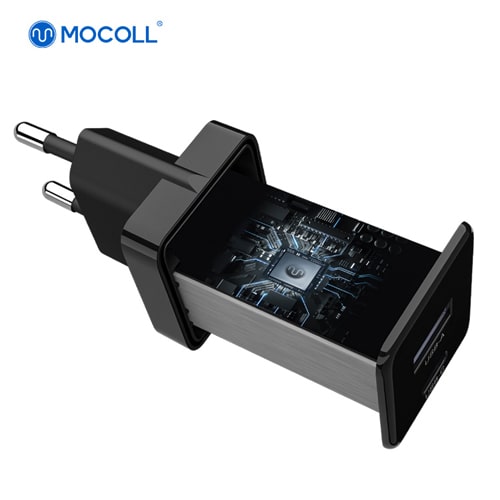 Сетевое зарядное устройство MOCOLL 30W Fast Charge Type-C/Type-A Black
