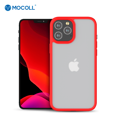 Прозрачный  чехол с красными гранями для iPhone 12/12 Pro