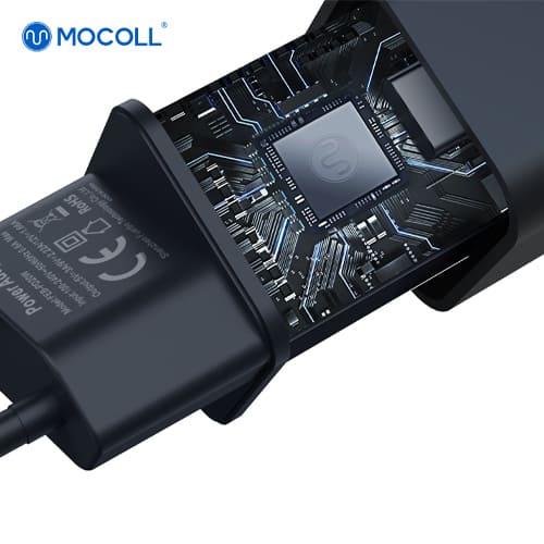 Сетевое зарядное устройство MOCOLL 20W Fast Charge Type-C Black